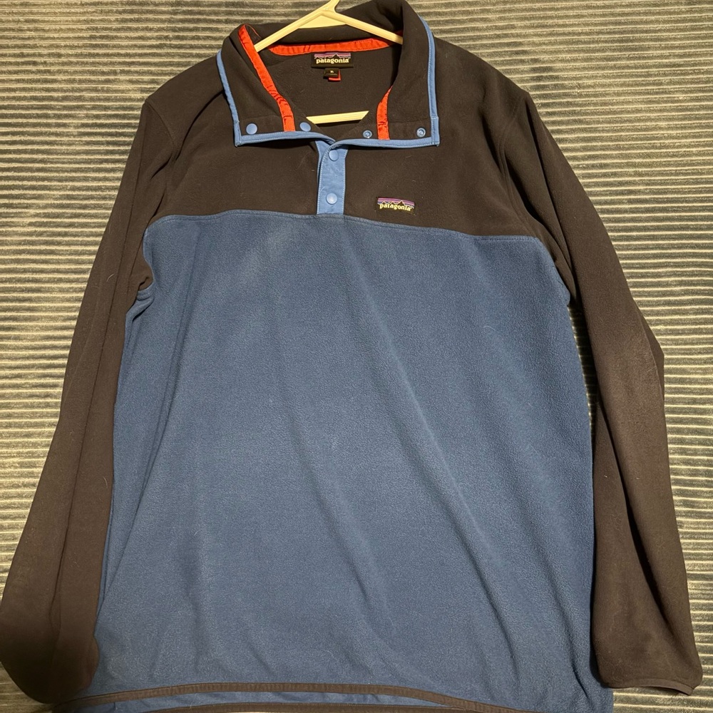Patagonia Men's Micro D Snap Fleece Navy Blue & Blue